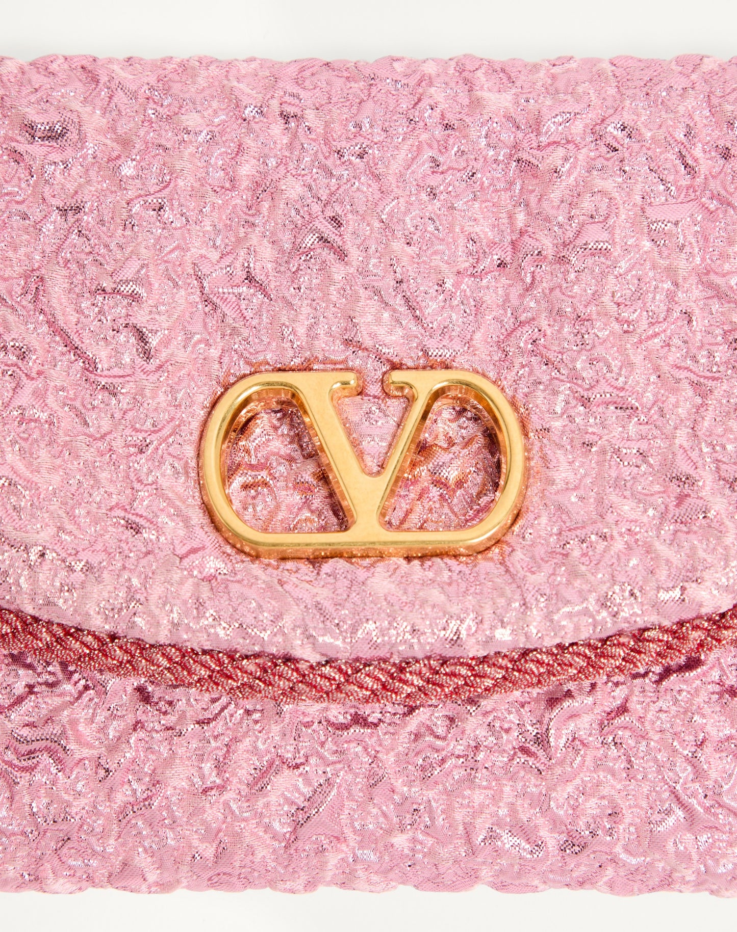 Valentino Garavani Devain Small Shoulder Bag In Cloqué Jacquard Fabric.