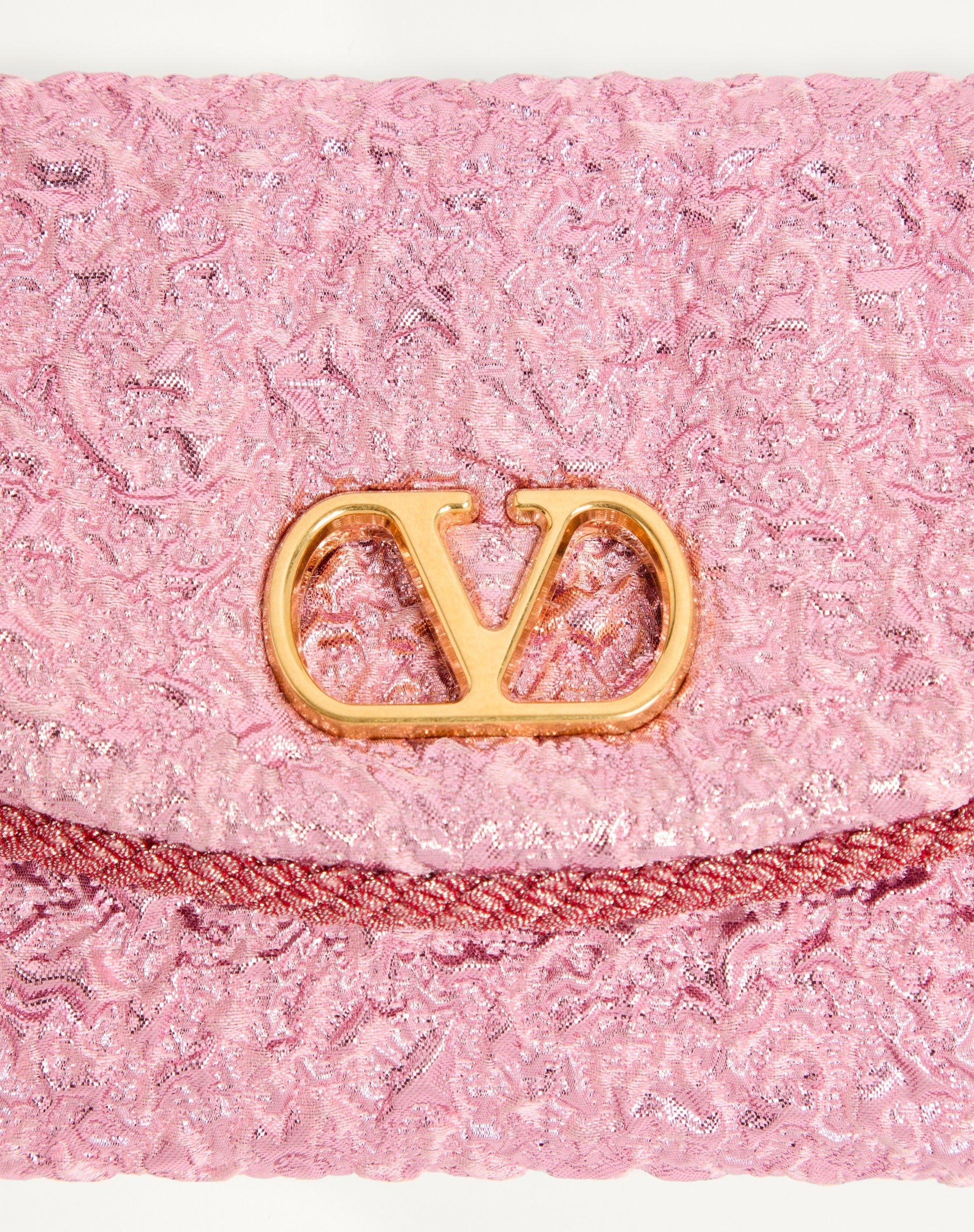 Valentino Garavani Devain Small Shoulder Bag In Cloqué Jacquard Fabric.