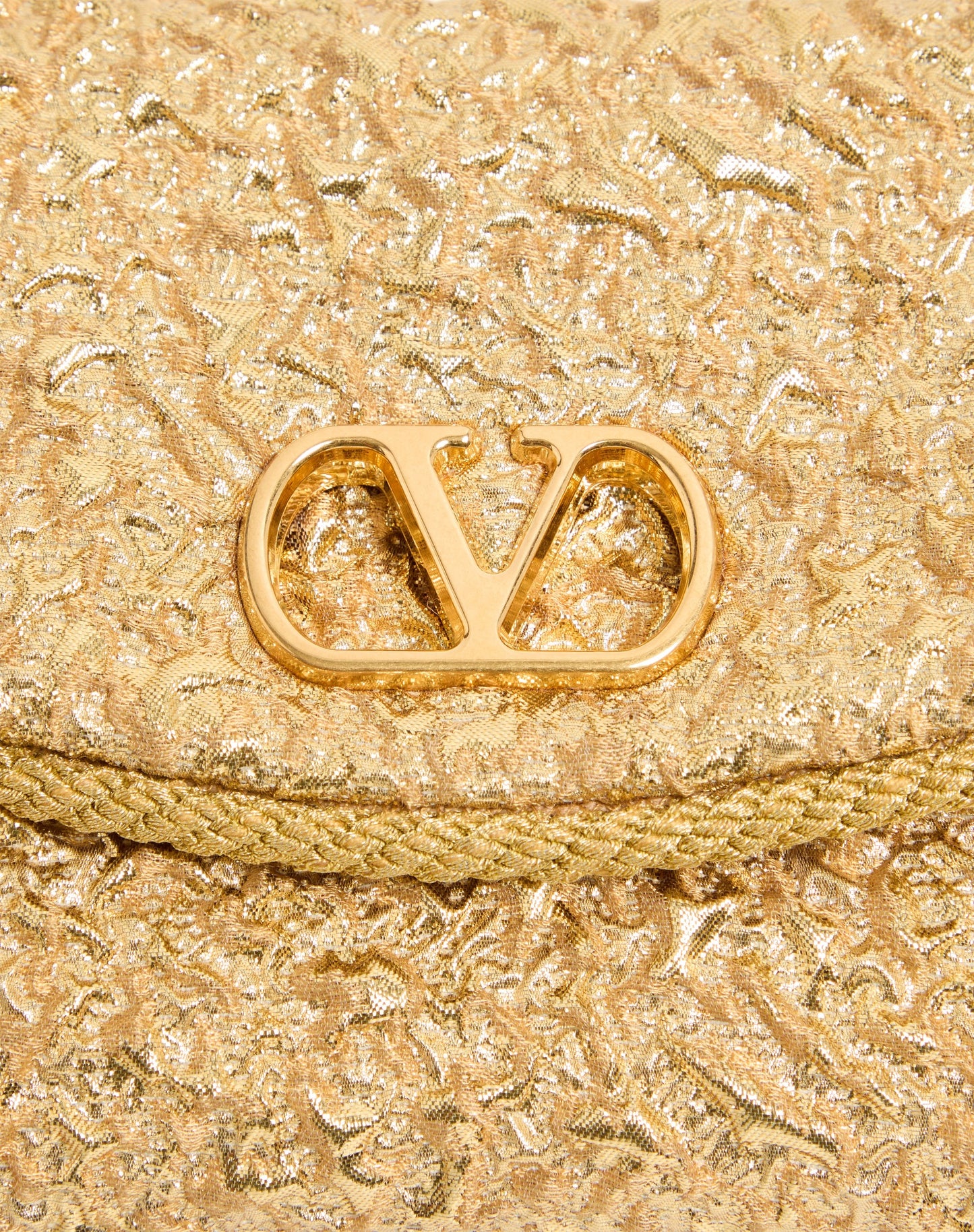 Valentino Garavani Devain Small Shoulder Bag In Cloqué Jacquard Fabric.