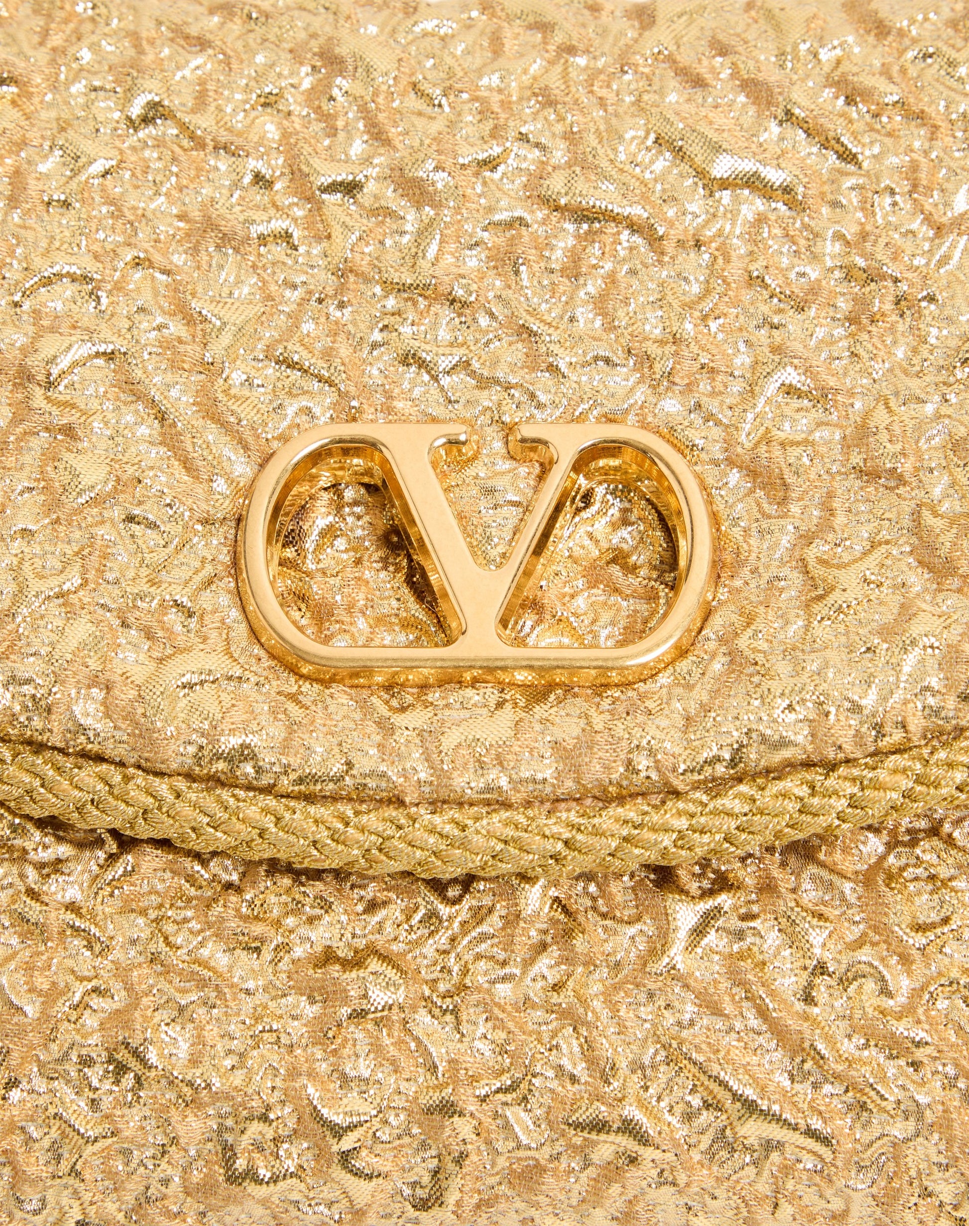 Valentino Garavani Devain Small Shoulder Bag In Cloqué Jacquard Fabric.