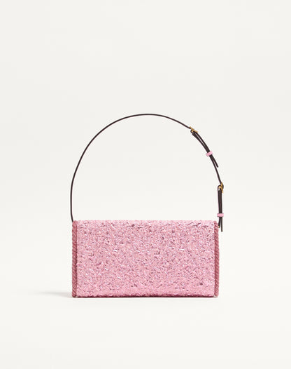 Valentino Garavani Devain Small Shoulder Bag In Cloqué Jacquard Fabric.