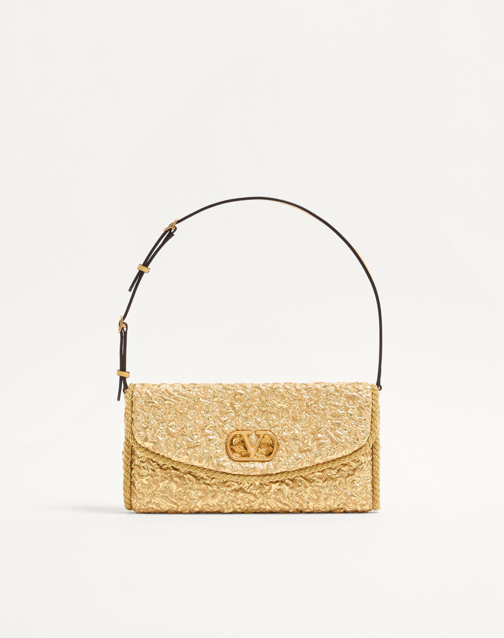 Valentino Garavani Devain Small Shoulder Bag In Cloqué Jacquard Fabric.
