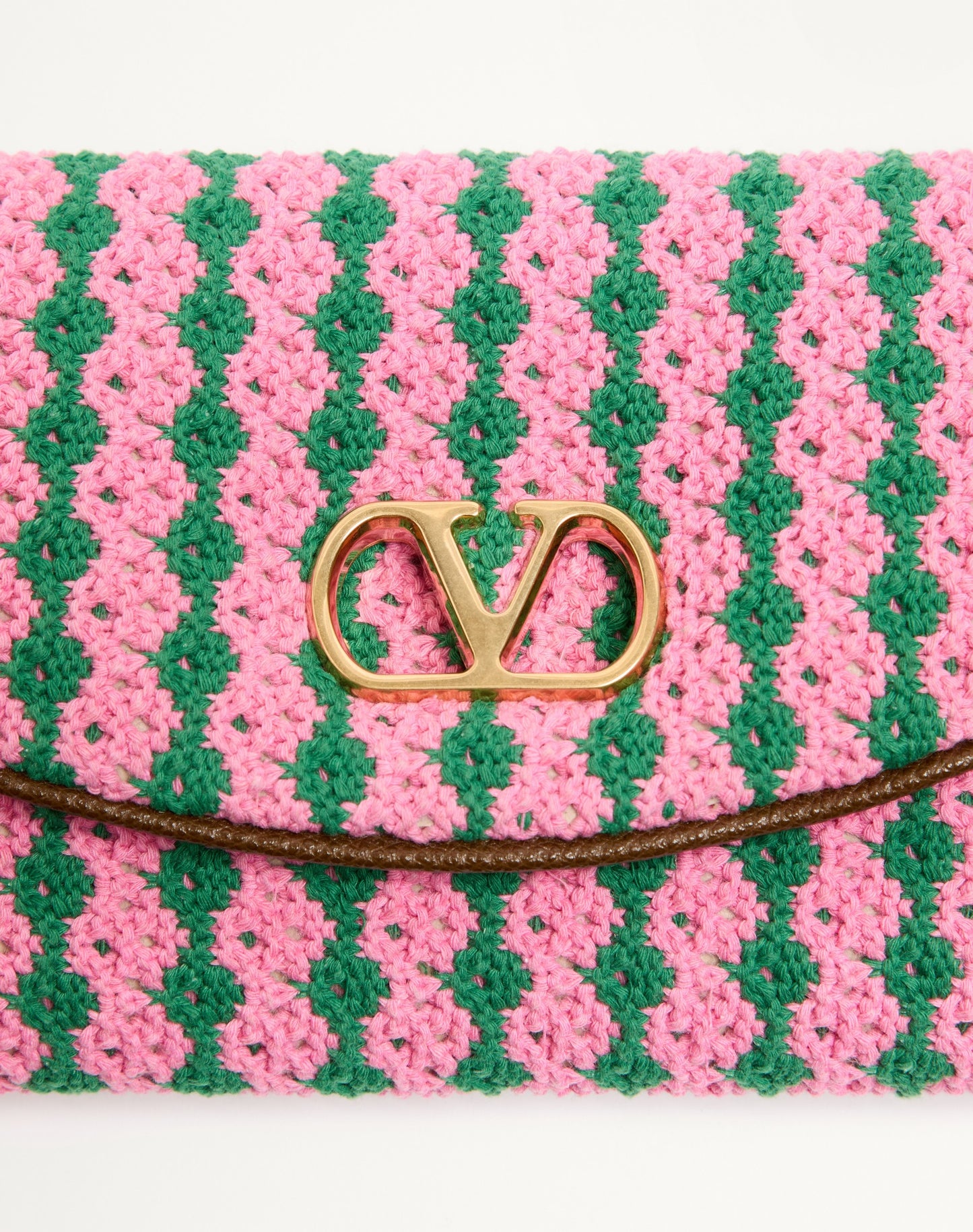 Valentino Garavani Devain Small Shoulder Bag In Crochet Fabric