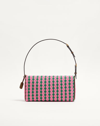Valentino Garavani Devain Small Shoulder Bag In Crochet Fabric