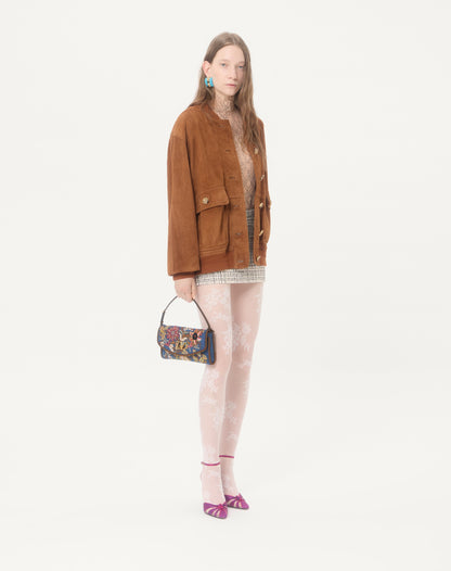 Valentino Garavani Devain Small Shoulder Bag In Embroidered Denim