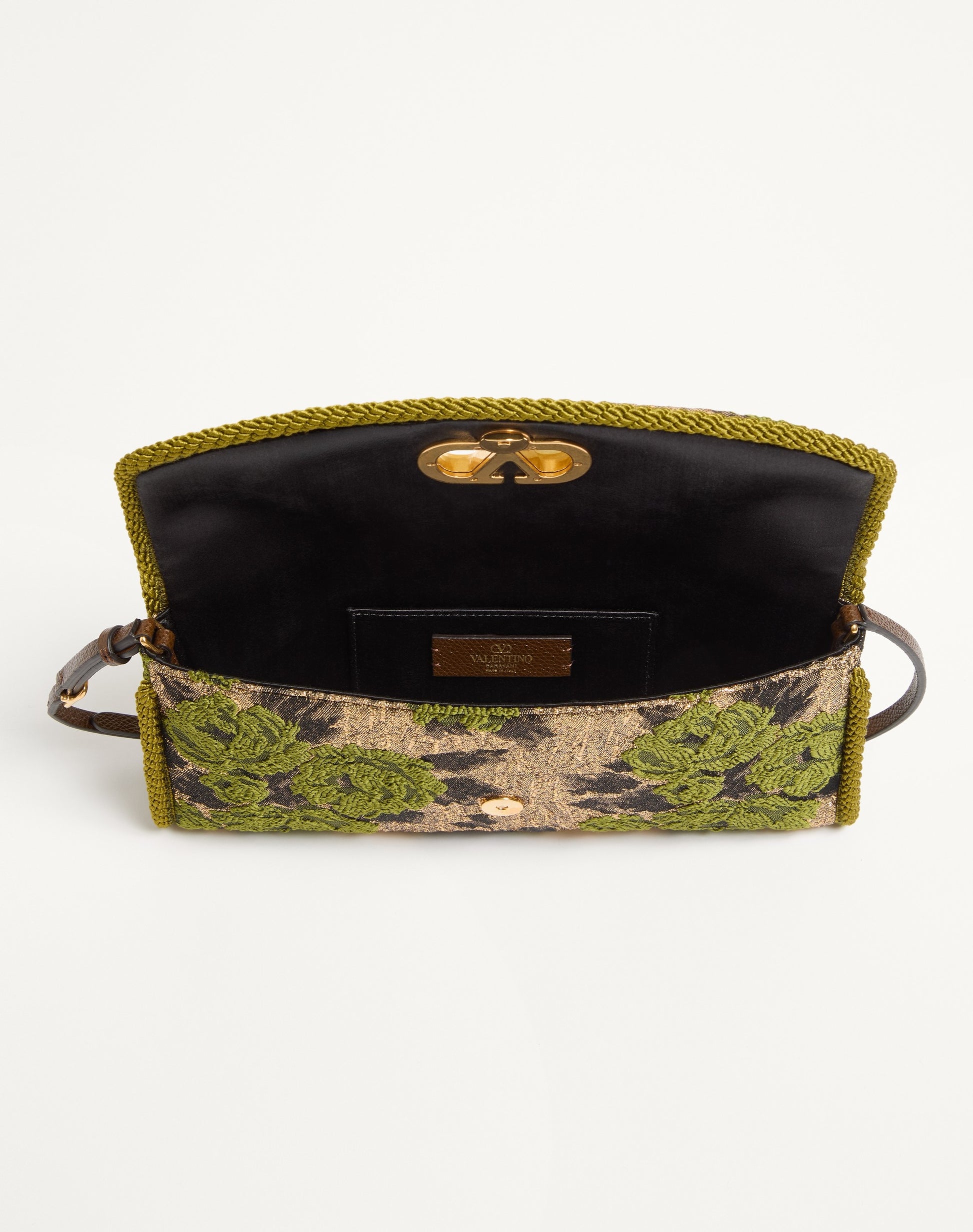 Valentino Garavani Devain Small Shoulder Bag In Jacquard Lurex Fabric