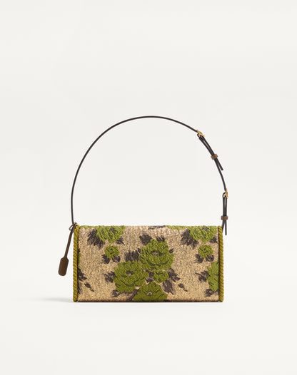 Valentino Garavani Devain Small Shoulder Bag In Jacquard Lurex Fabric