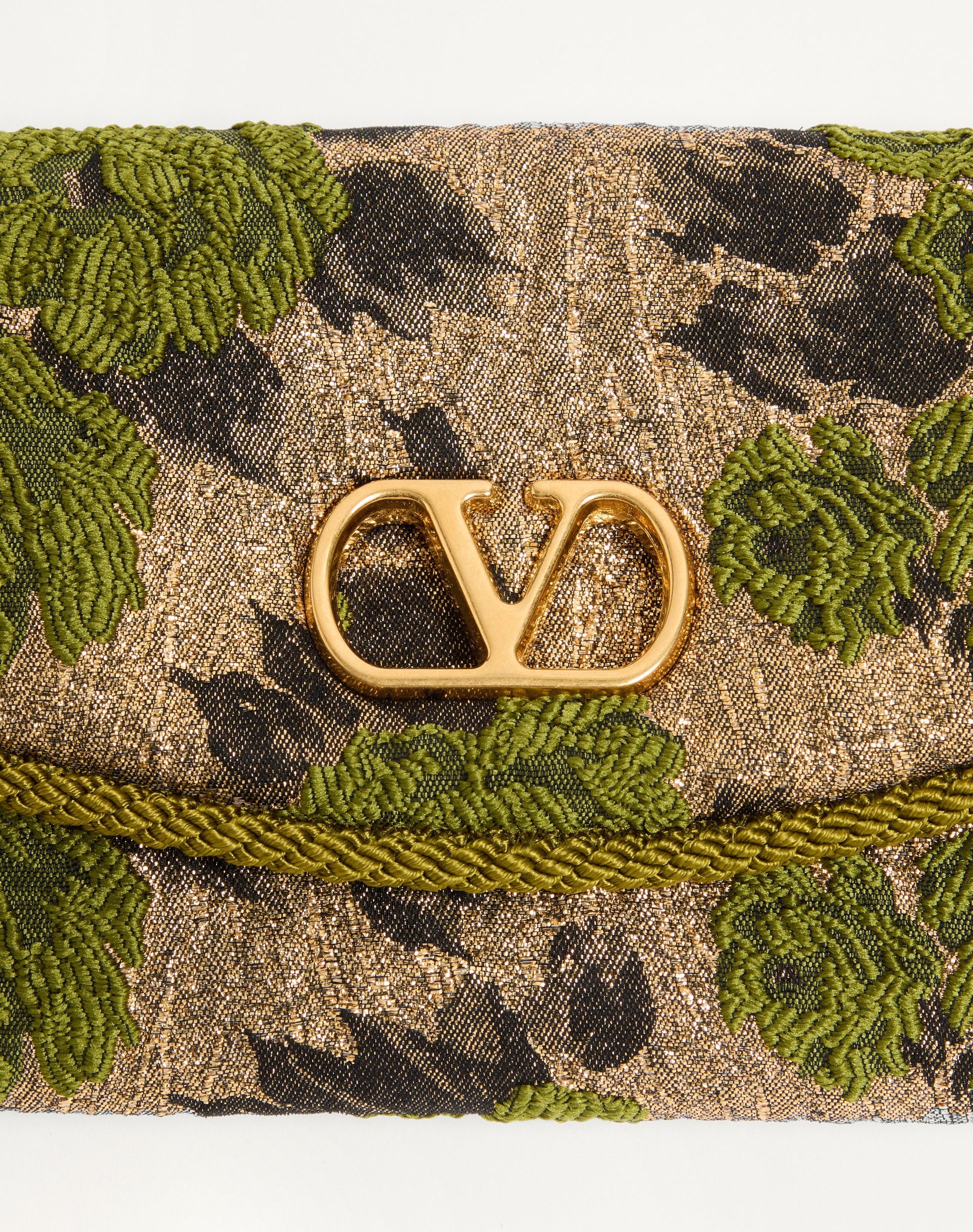 Valentino Garavani Devain Small Shoulder Bag In Jacquard Lurex Fabric
