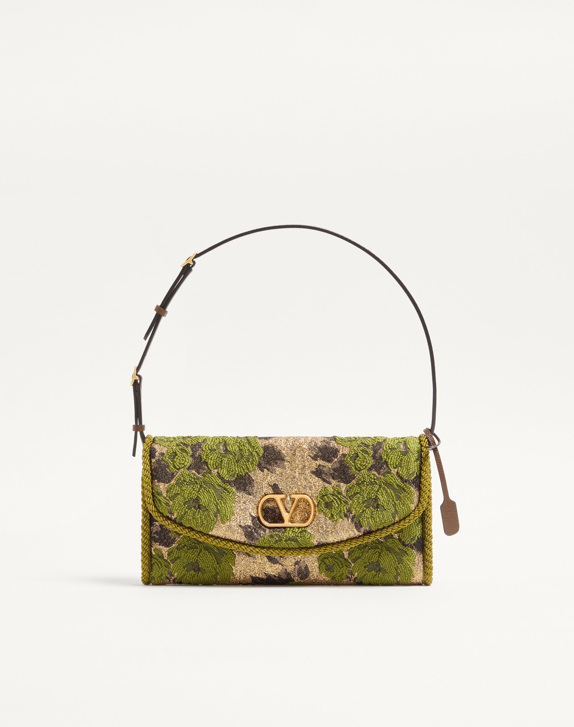 Valentino Garavani Devain Small Shoulder Bag In Jacquard Lurex Fabric