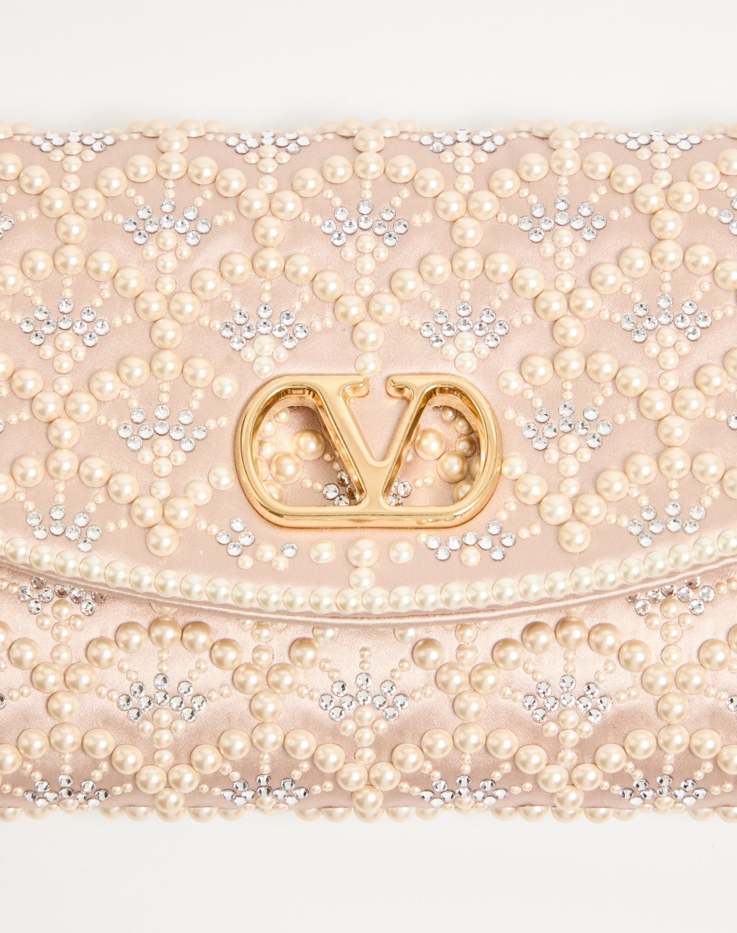 Valentino Garavani Devain Small Shoulder Bag With Pearls And Rhinestones
