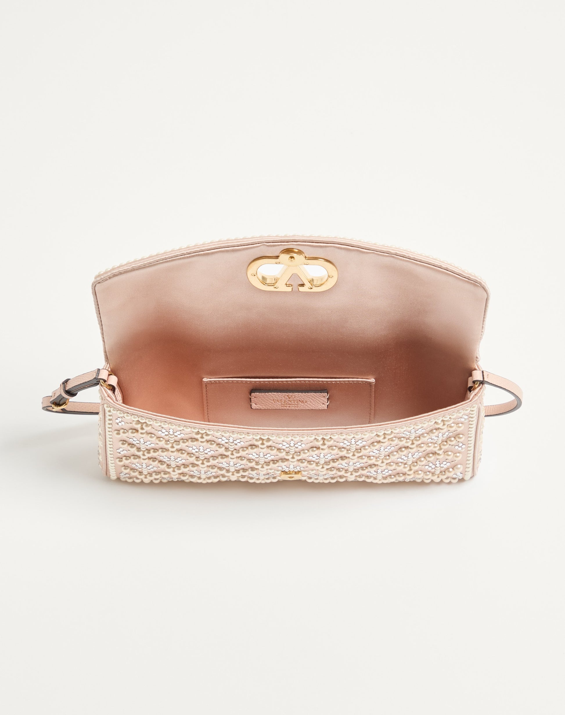 Valentino Garavani Devain Small Shoulder Bag With Pearls And Rhinestones