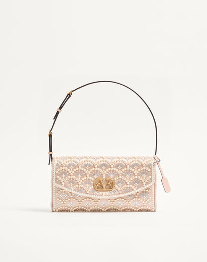 Valentino Garavani Devain Small Shoulder Bag With Pearls And Rhinestones