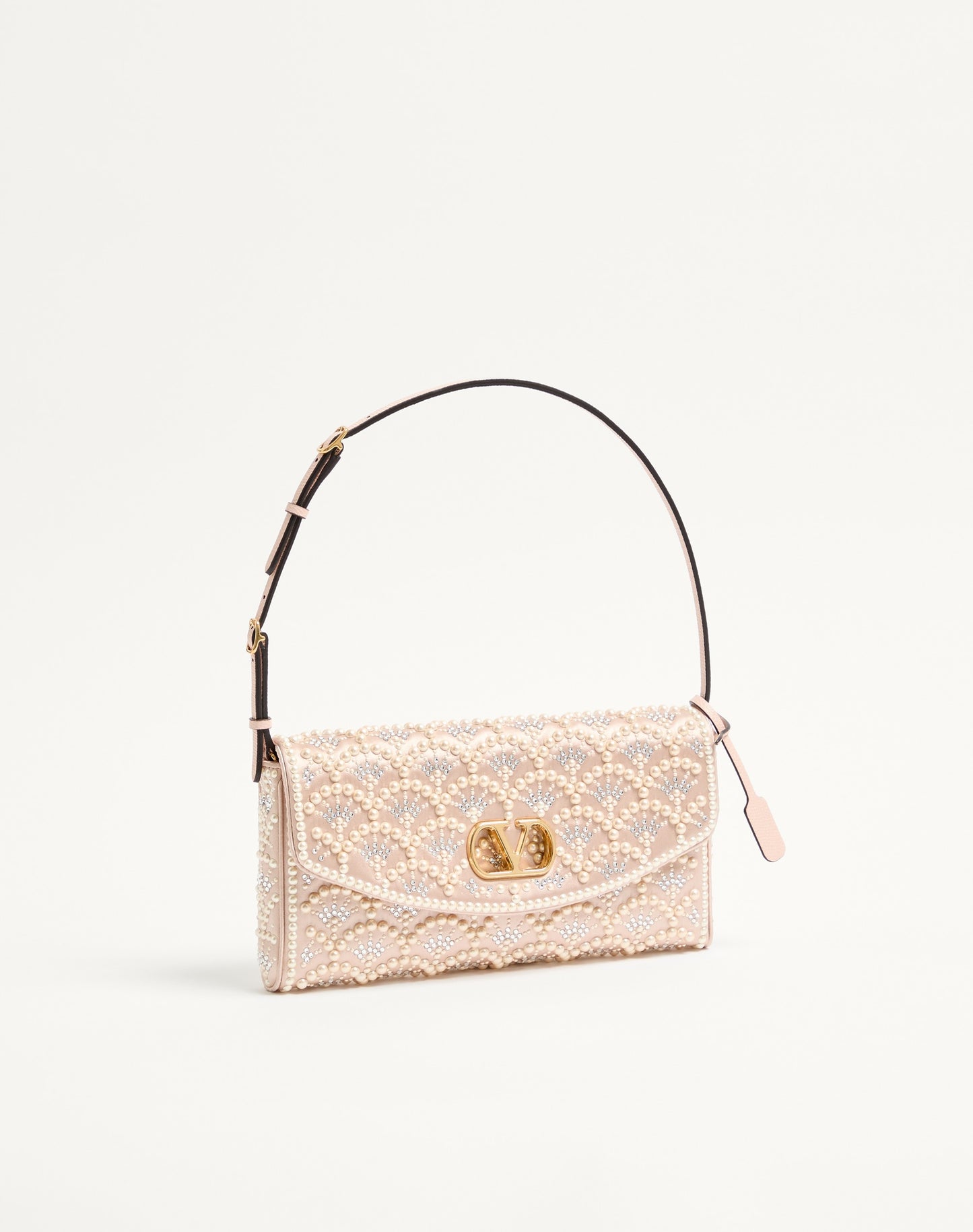 Valentino Garavani Devain Small Shoulder Bag With Pearls And Rhinestones