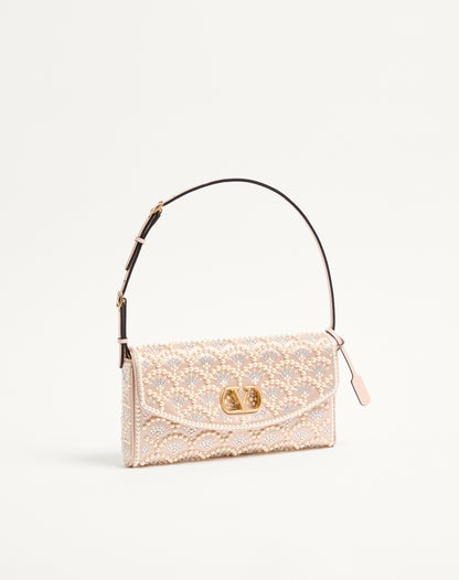 Valentino Garavani Devain Small Shoulder Bag With Pearls And Rhinestones