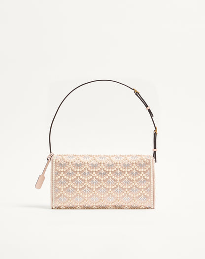 Valentino Garavani Devain Small Shoulder Bag With Pearls And Rhinestones