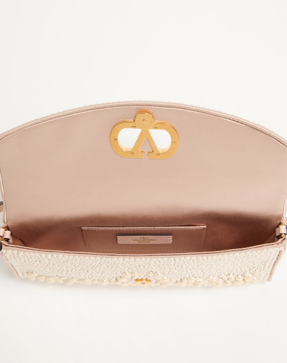 Valentino Garavani Devain Small Shoulder Bag With Pearls And Rhinestones