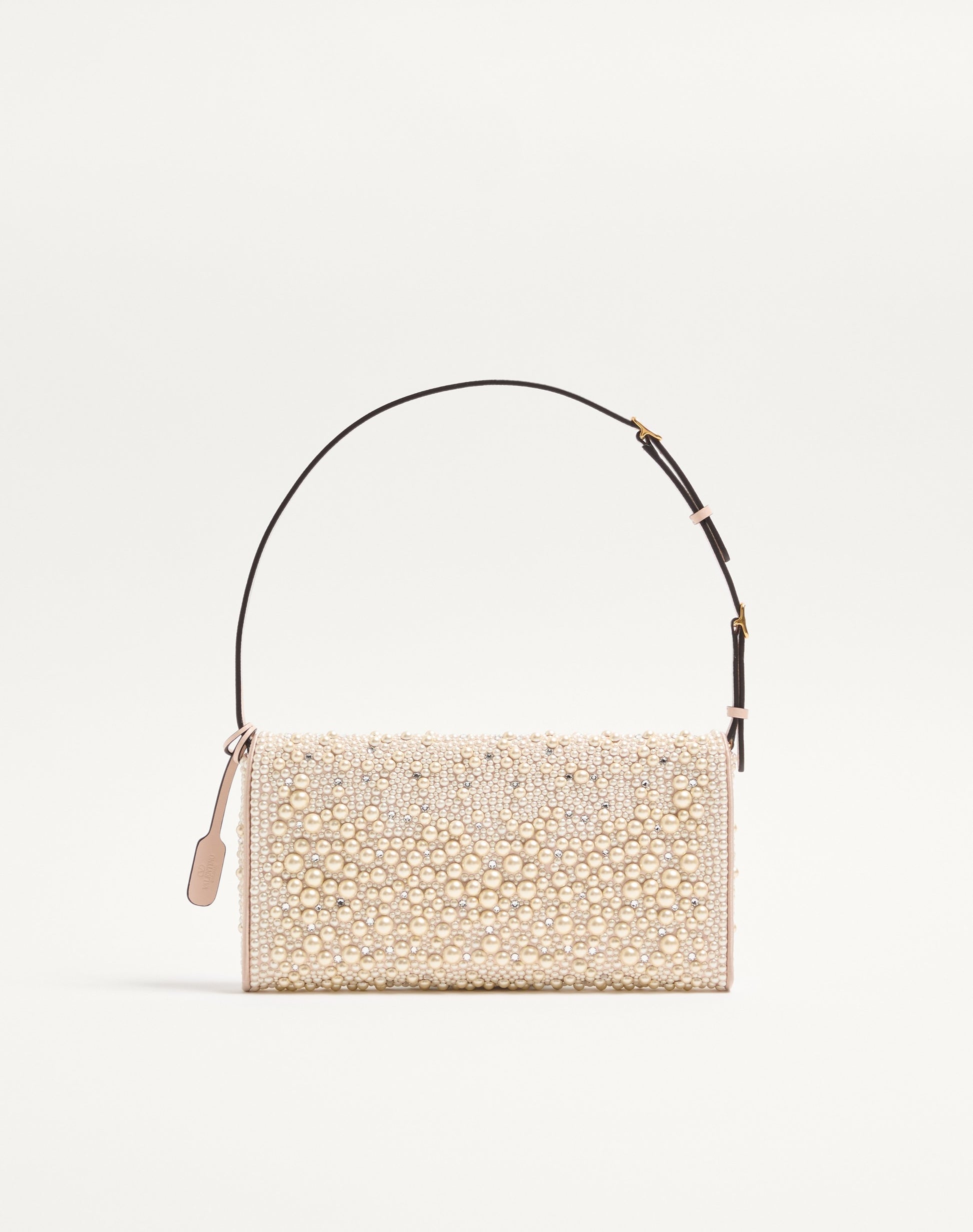 Valentino Garavani Devain Small Shoulder Bag With Pearls And Rhinestones