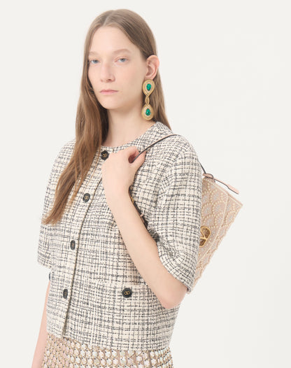 Valentino Garavani Devain Small Shoulder Bag With Pearls And Rhinestones