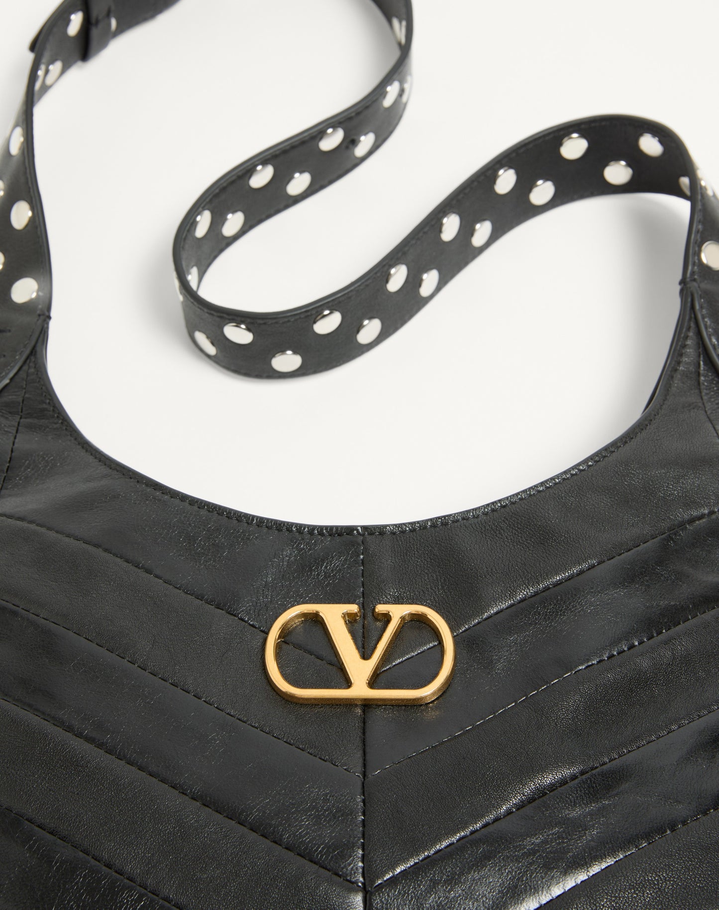 Valentino Garavani Hoboho Small Hobo Bag In Chevron-patterned Nappa Leather