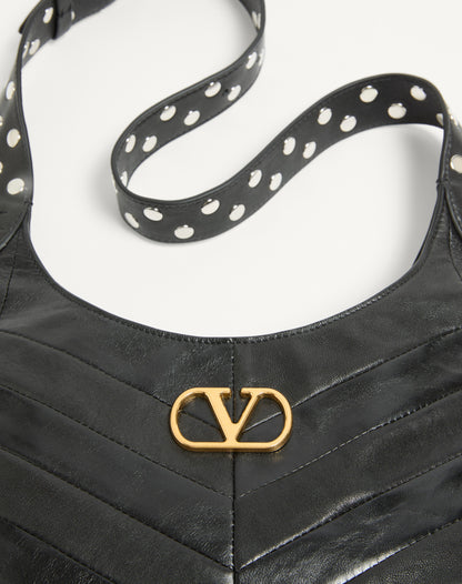 Valentino Garavani Hoboho Small Hobo Bag In Chevron-patterned Nappa Leather