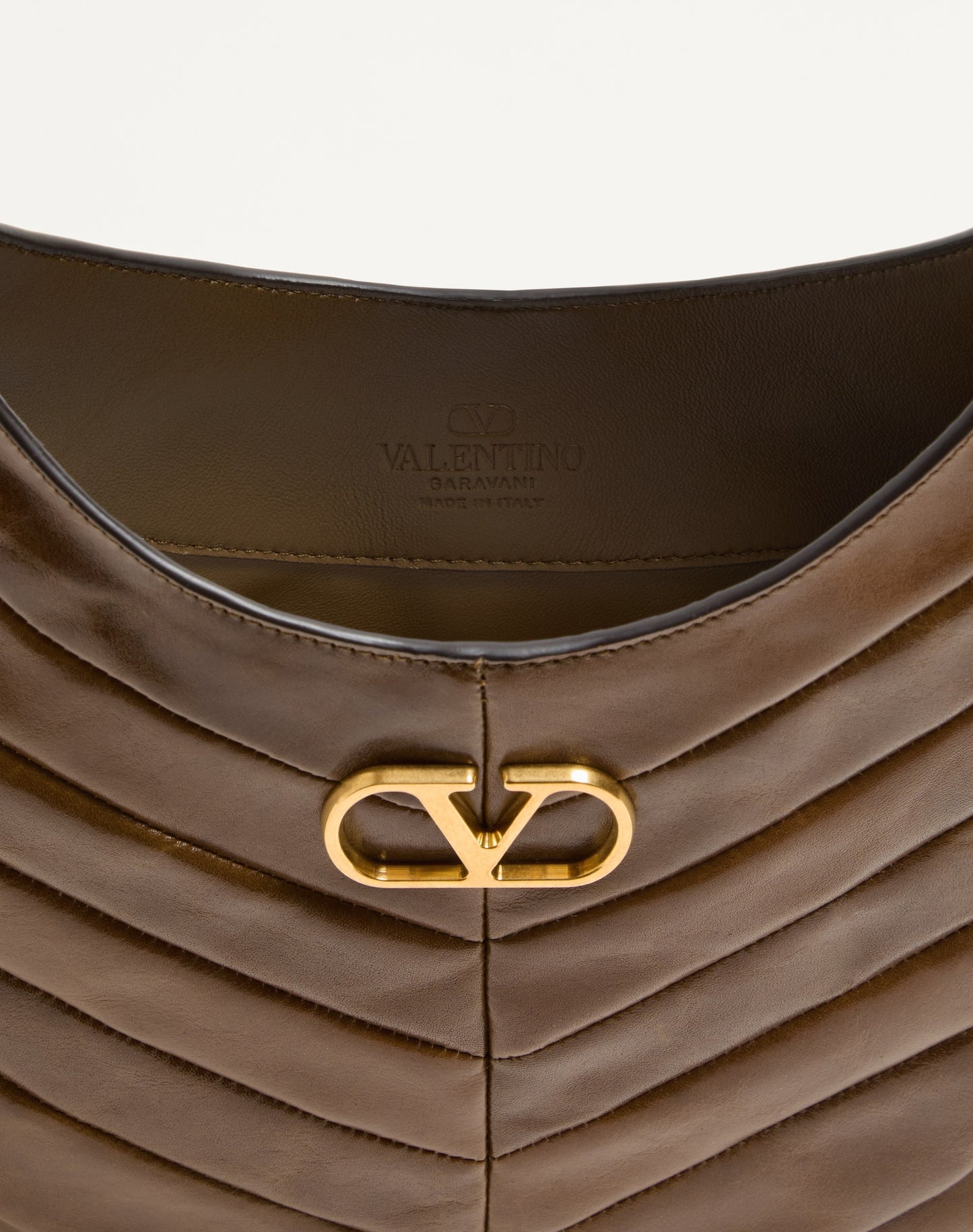 Valentino Garavani Hoboho Small Hobo Bag In Chevron-patterned Nappa Leather