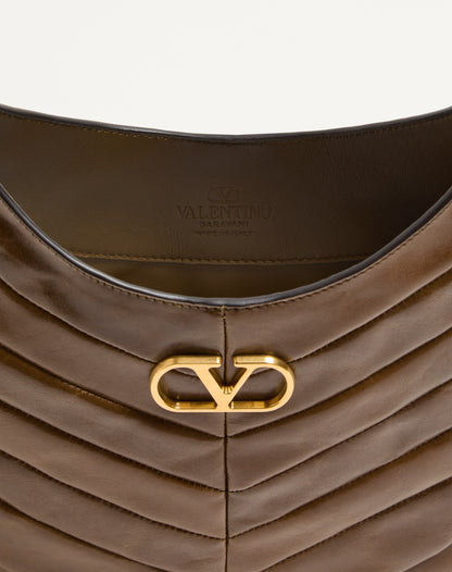 Valentino Garavani Hoboho Small Hobo Bag In Chevron-patterned Nappa Leather