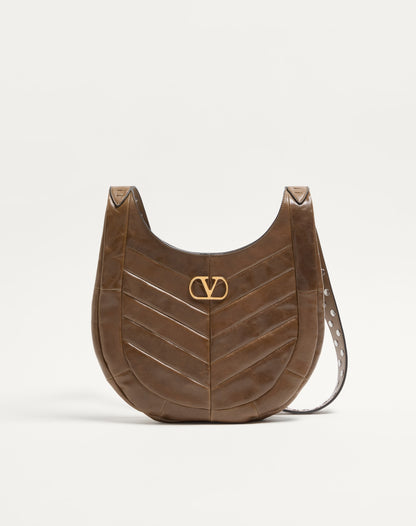 Valentino Garavani Hoboho Small Hobo Bag In Chevron-patterned Nappa Leather