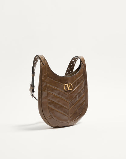 Valentino Garavani Hoboho Small Hobo Bag In Chevron-patterned Nappa Leather