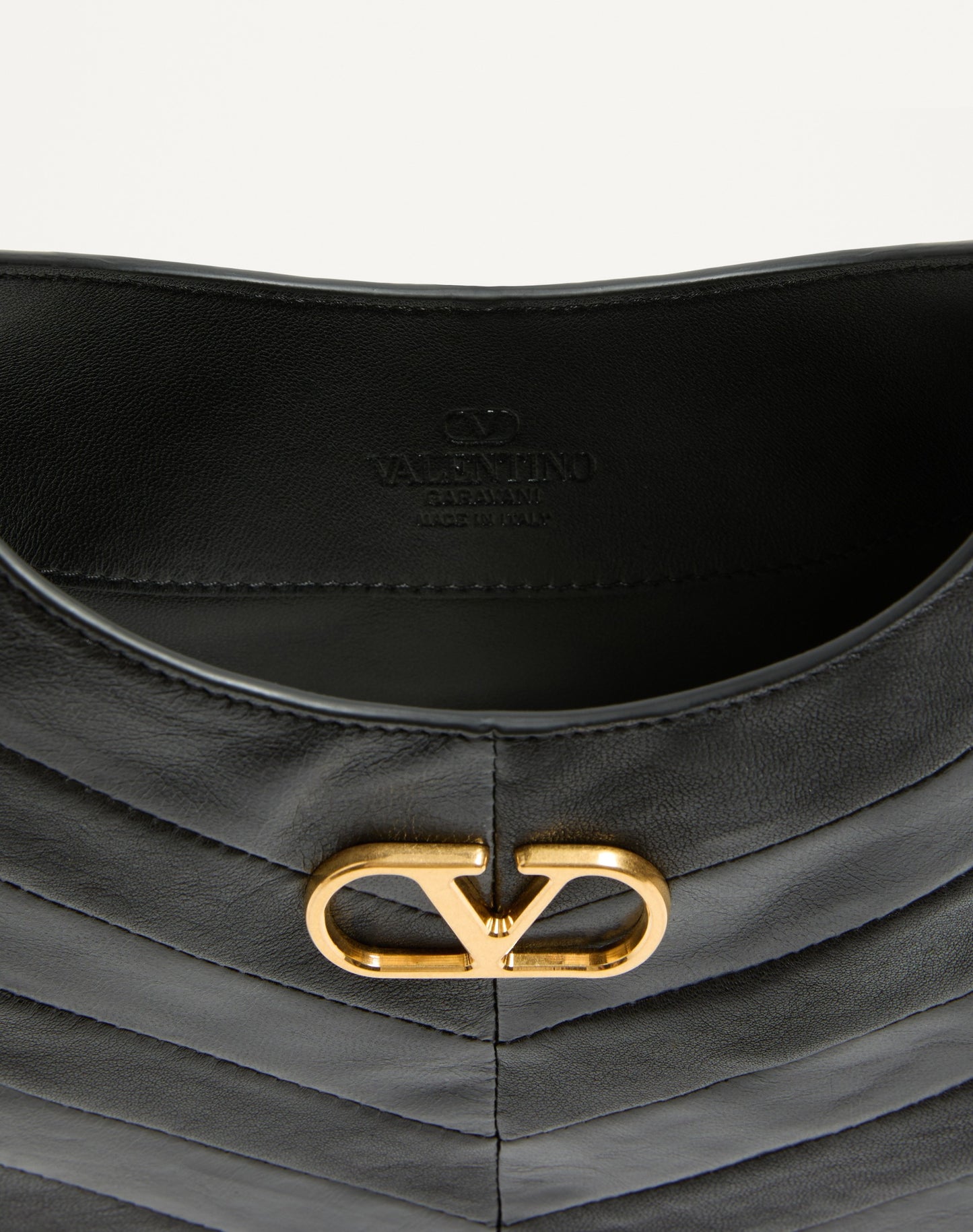 Valentino Garavani Hoboho Small Hobo Bag In Chevron-patterned Nappa Leather
