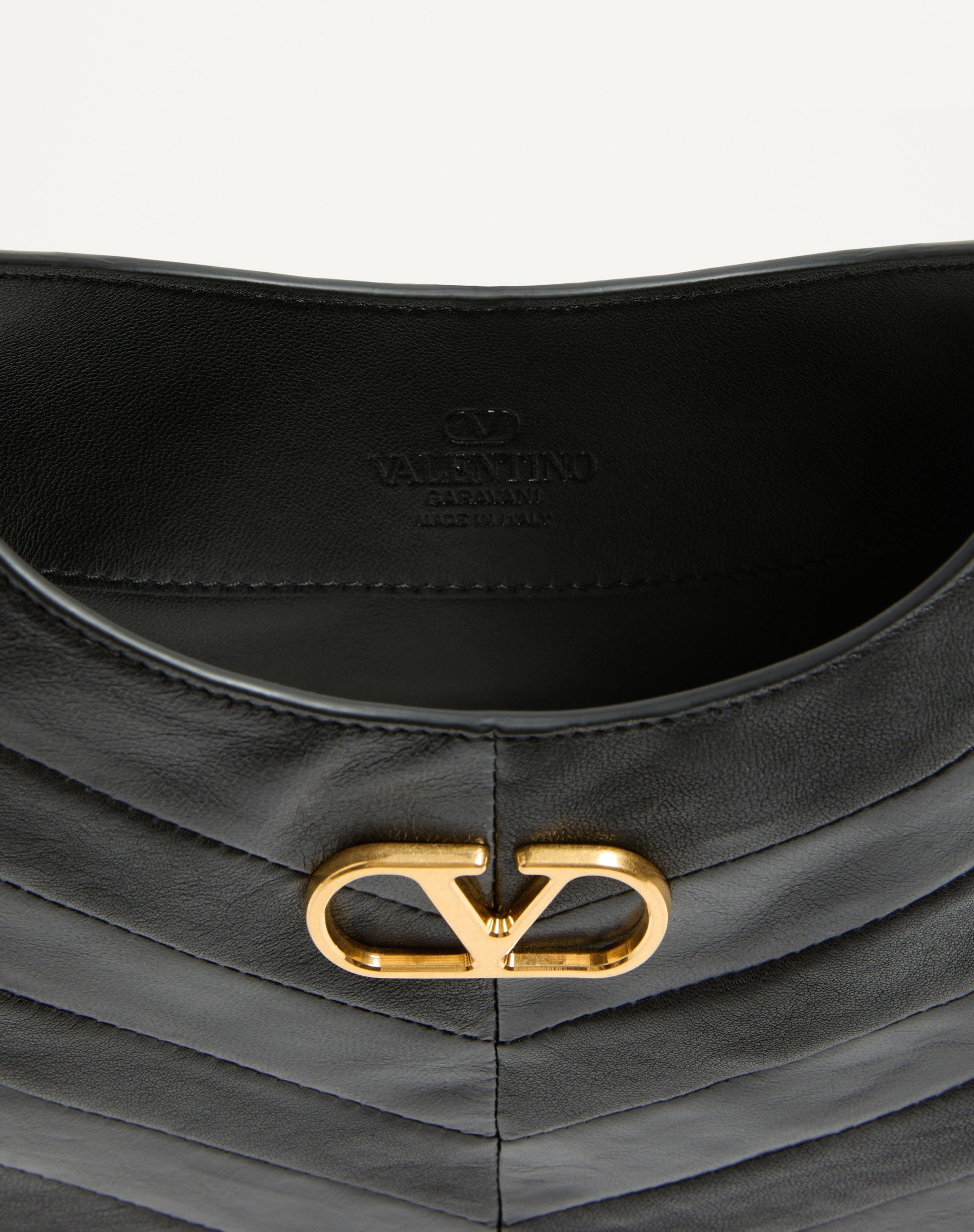 Valentino Garavani Hoboho Small Hobo Bag In Chevron-patterned Nappa Leather
