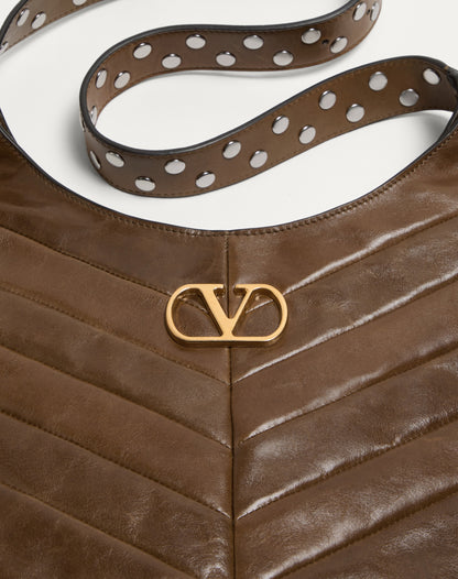 Valentino Garavani Hoboho Small Hobo Bag In Chevron-patterned Nappa Leather