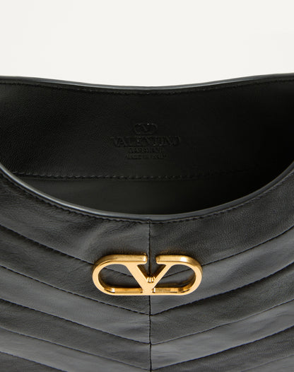 Valentino Garavani Hoboho Small Hobo Bag In Chevron-patterned Nappa Leather