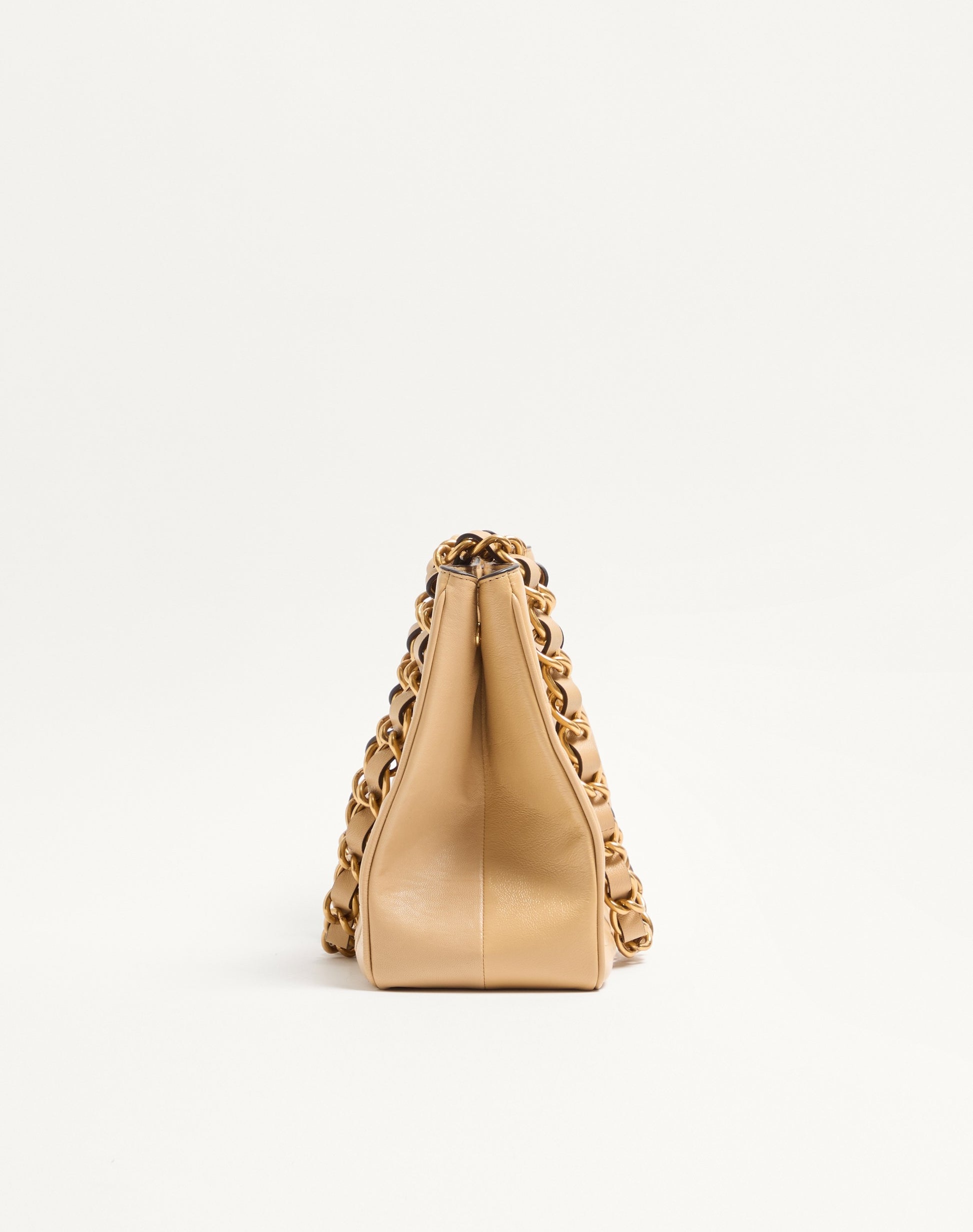 Valentino Garavani Laseine Small Shopping Bag In Chevron-patterned Nappa Leather