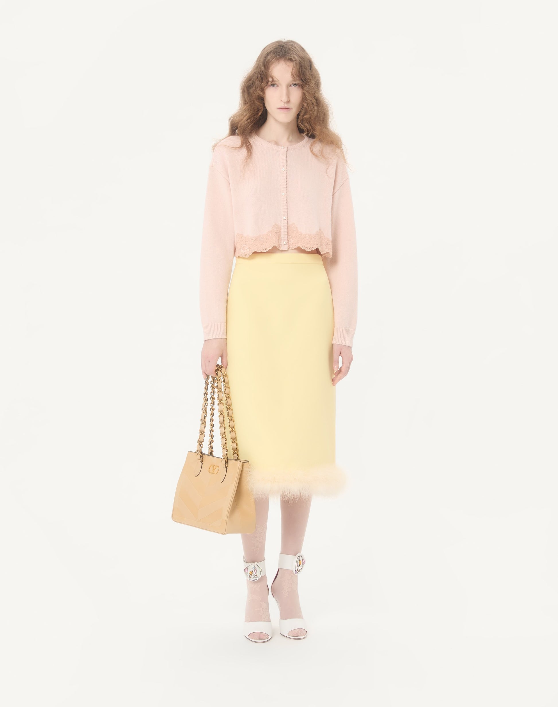 Valentino Garavani Laseine Small Shopping Bag In Chevron-patterned Nappa Leather