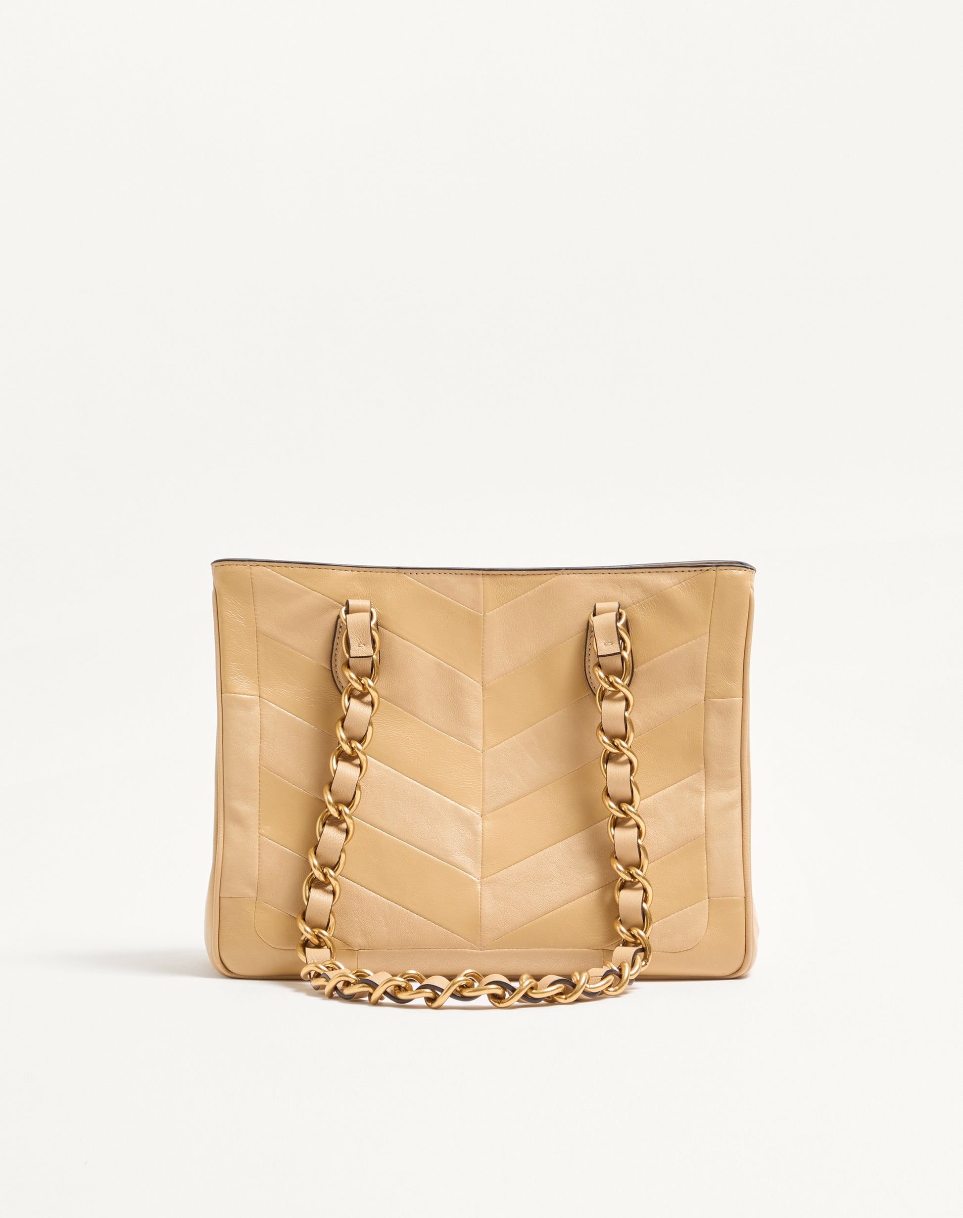 Valentino Garavani Laseine Small Shopping Bag In Chevron-patterned Nappa Leather