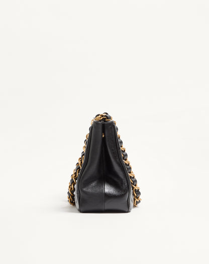 Valentino Garavani Laseine Small Shopping Bag In Chevron-patterned Nappa Leather