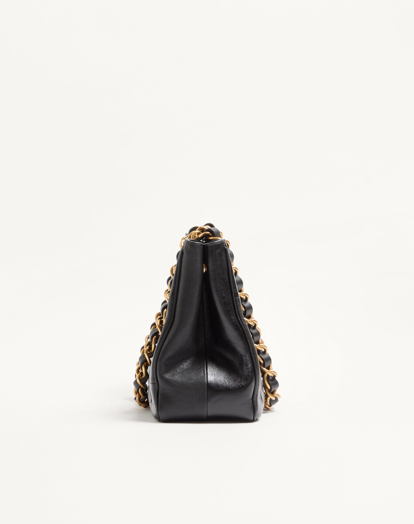 Valentino Garavani Laseine Small Shopping Bag In Chevron-patterned Nappa Leather