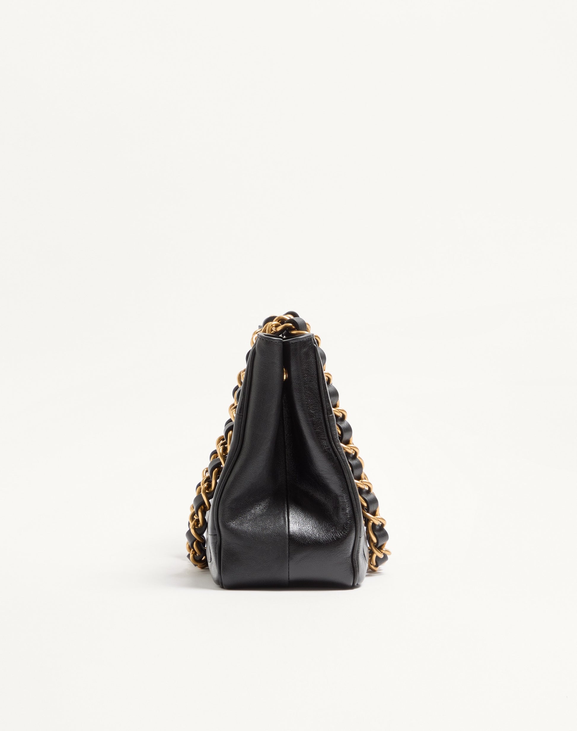 Valentino Garavani Laseine Small Shopping Bag In Chevron-patterned Nappa Leather