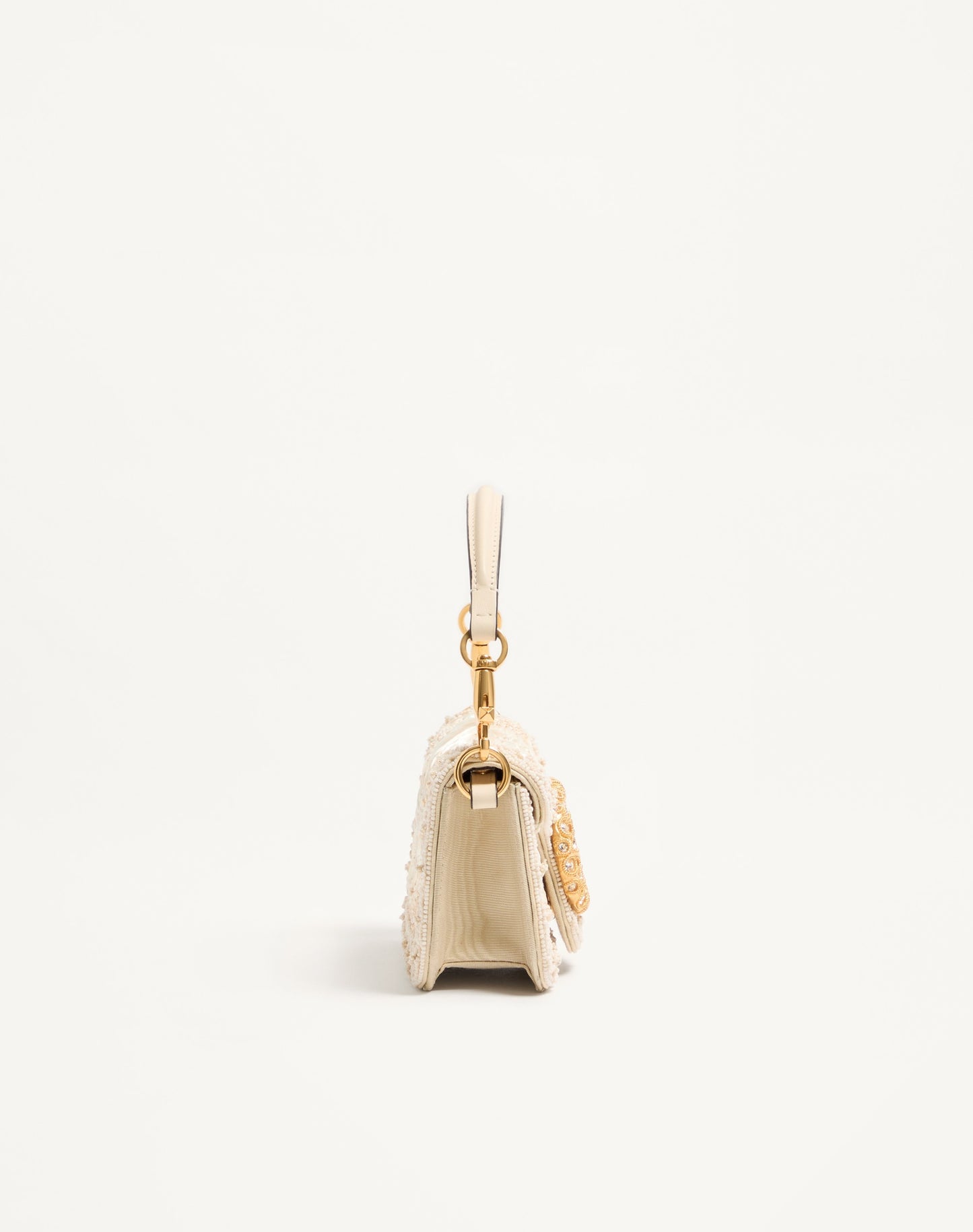 Valentino Garavani Locò Small Embroidered Shoulder Bag With Jewel Logo