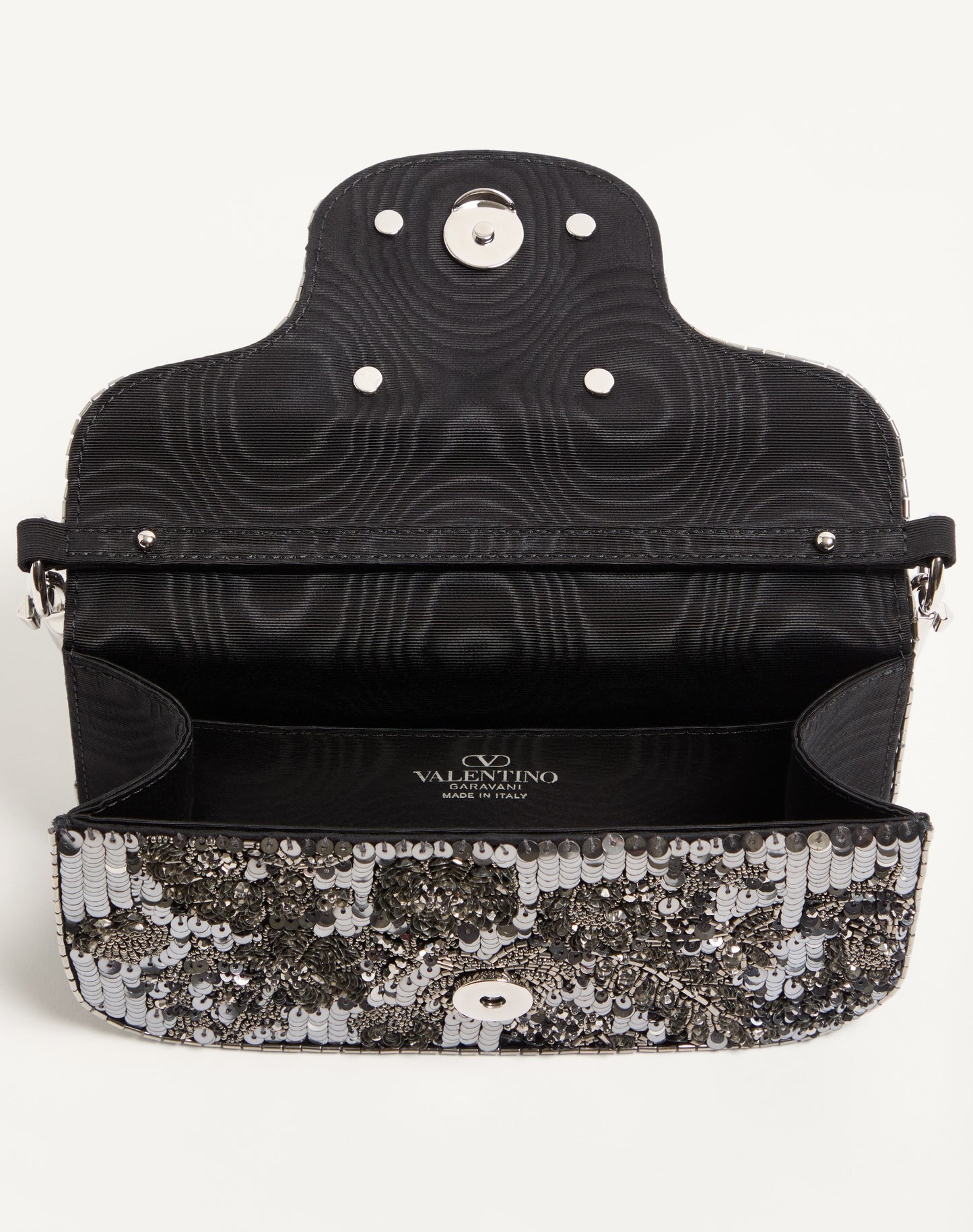 Valentino Garavani Locò Small Embroidered Shoulder Bag With Jewel Logo