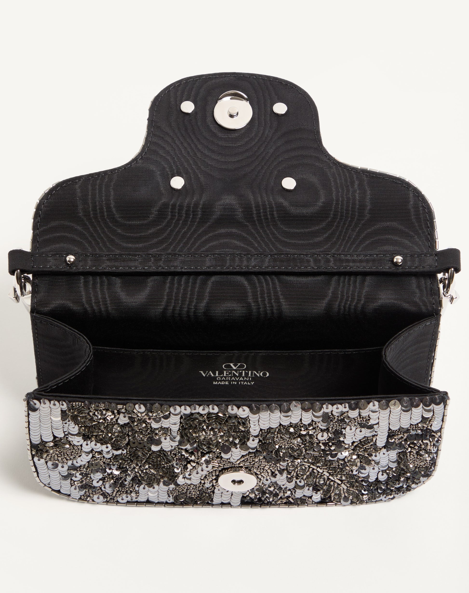 Valentino Garavani Locò Small Embroidered Shoulder Bag With Jewel Logo
