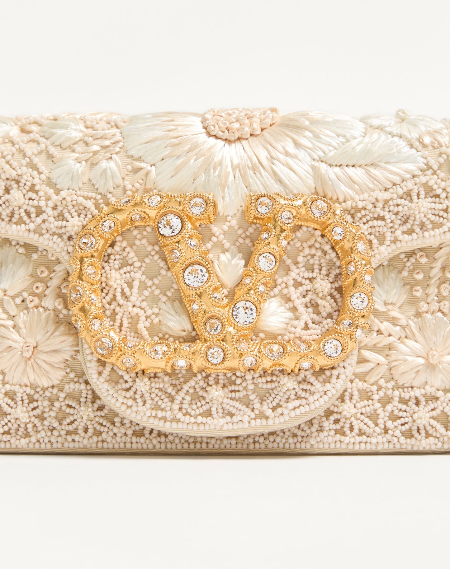 Valentino Garavani Locò Small Embroidered Shoulder Bag With Jewel Logo