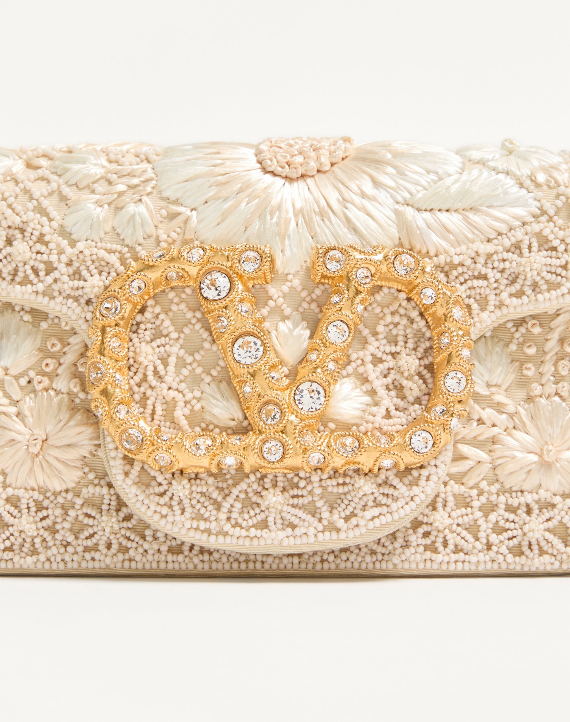 Valentino Garavani Locò Small Embroidered Shoulder Bag With Jewel Logo