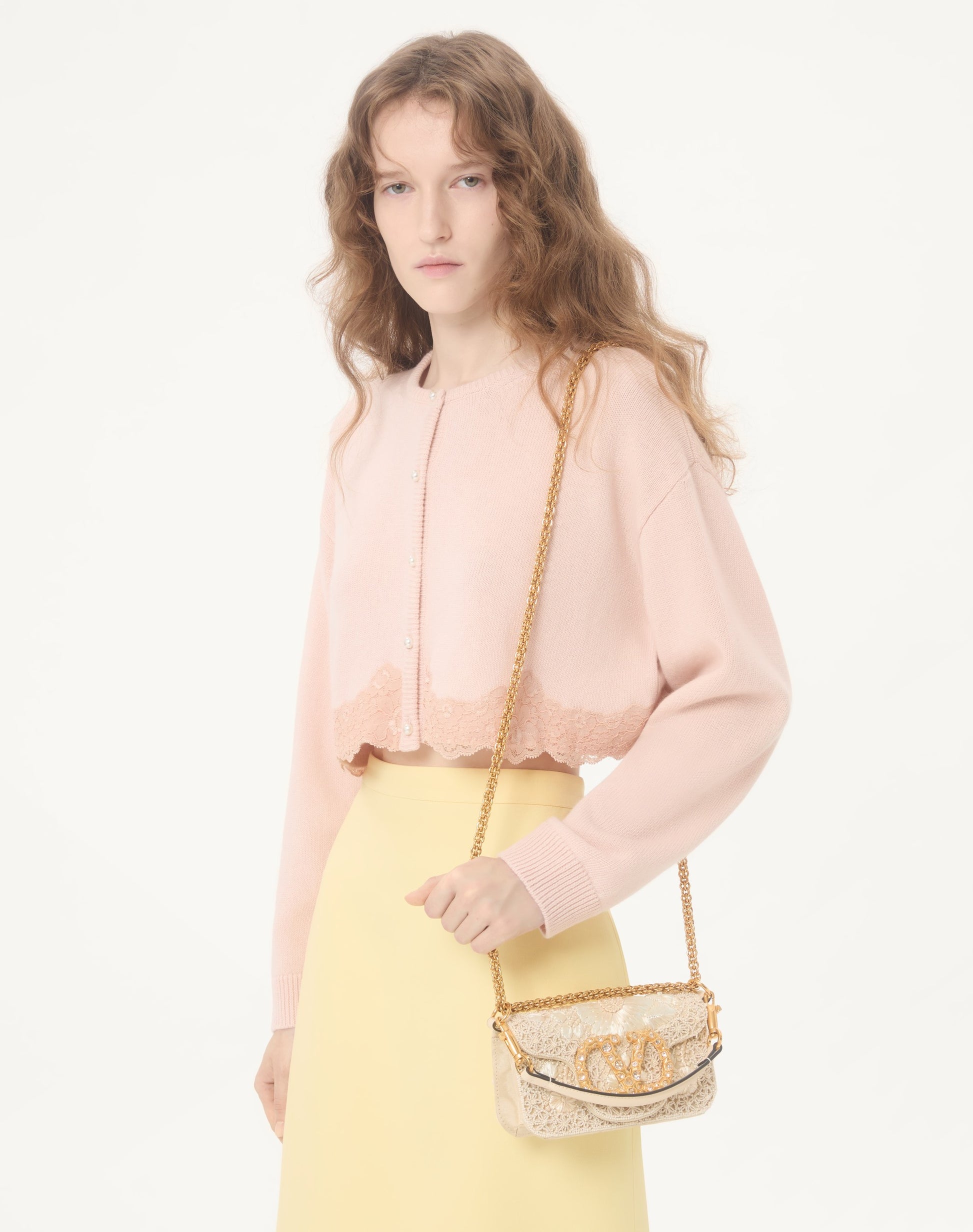 Valentino Garavani Locò Small Embroidered Shoulder Bag With Jewel Logo