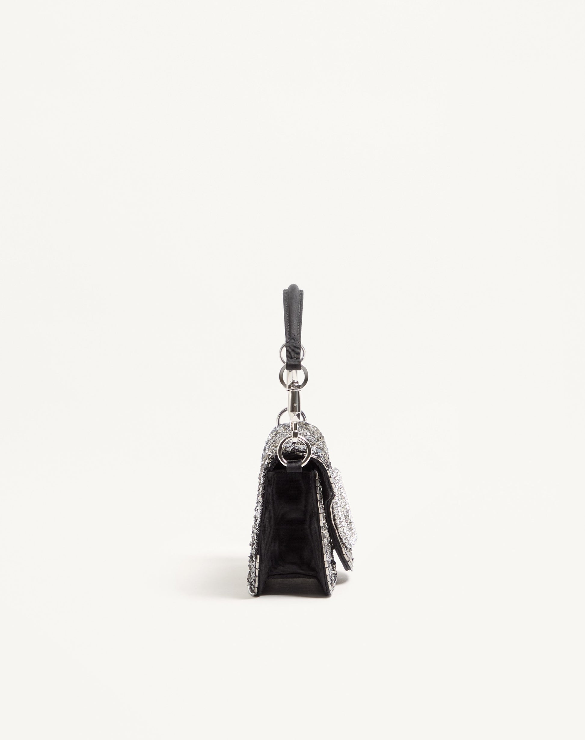 Valentino Garavani Locò Small Embroidered Shoulder Bag With Jewel Logo