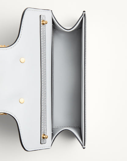 Valentino Garavani Locò Small Shoulder Bag In Laminated Calfskin With Jewel Logo