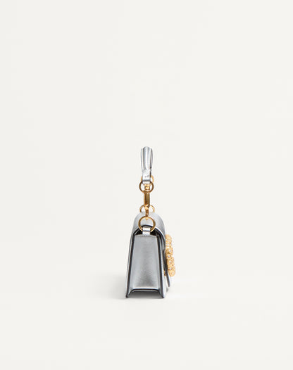 Valentino Garavani Locò Small Shoulder Bag In Laminated Calfskin With Jewel Logo