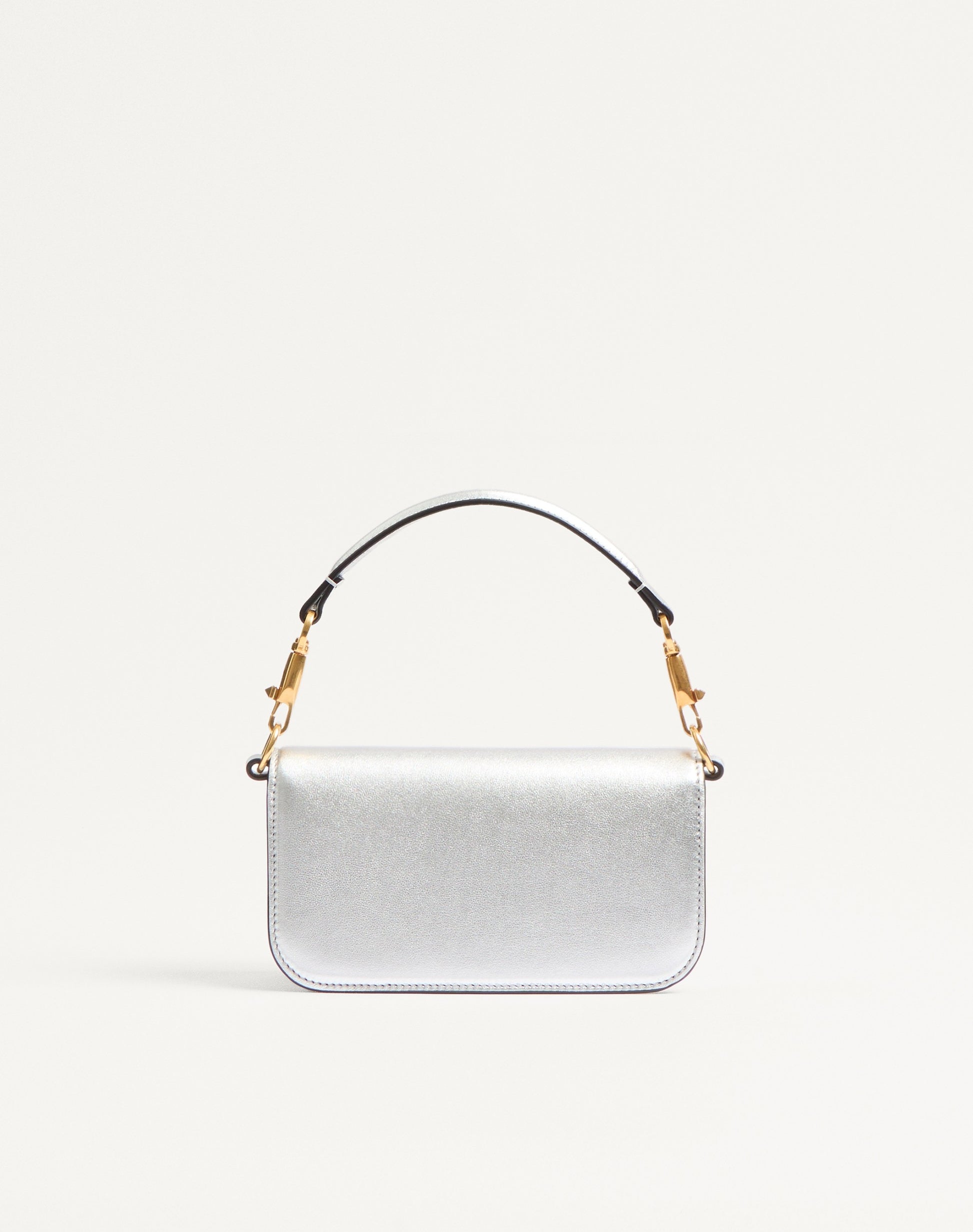 Valentino Garavani Locò Small Shoulder Bag In Laminated Calfskin With Jewel Logo