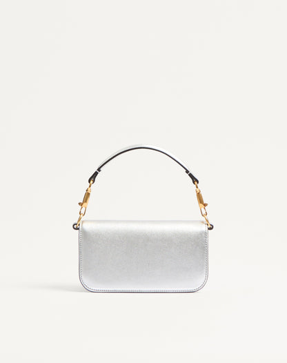Valentino Garavani Locò Small Shoulder Bag In Laminated Calfskin With Jewel Logo