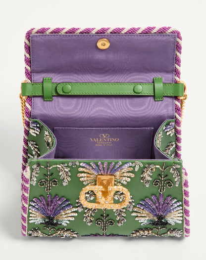 Valentino Garavani Mini Vsling Embroidered Handbag With Jewel Logo